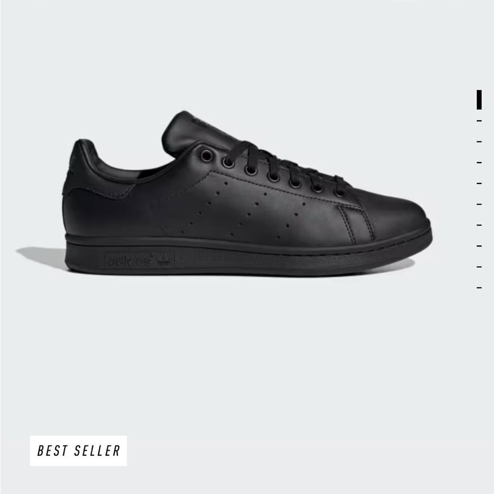 Adidas Stan Smith Luxe Black Leather Sneakers Unisex Men 5 Women 6